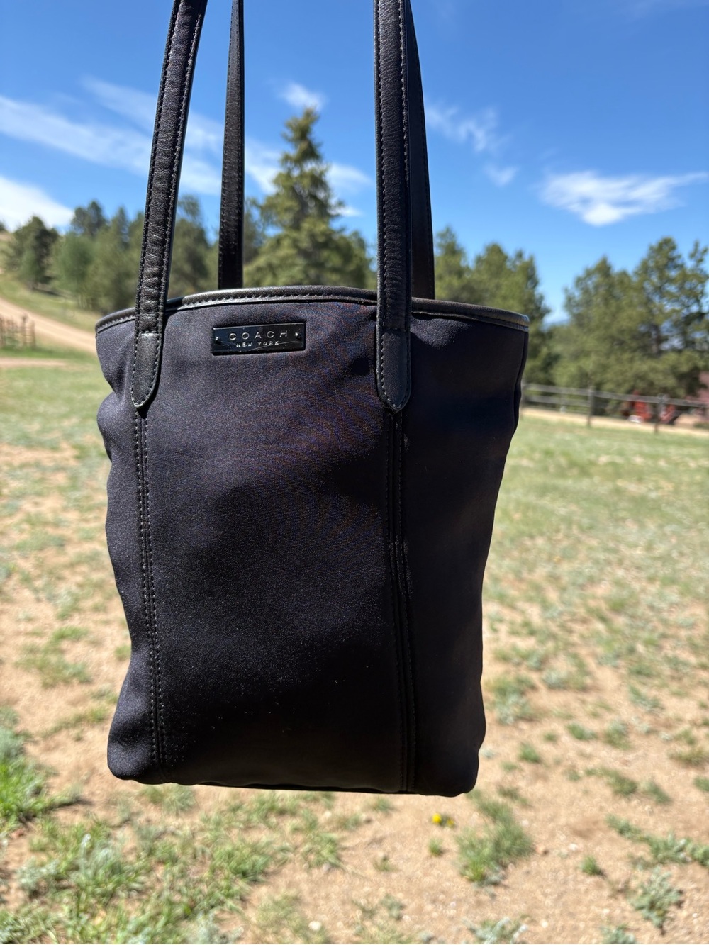 Vintage Coach Black Nylon Tote Bag 2000